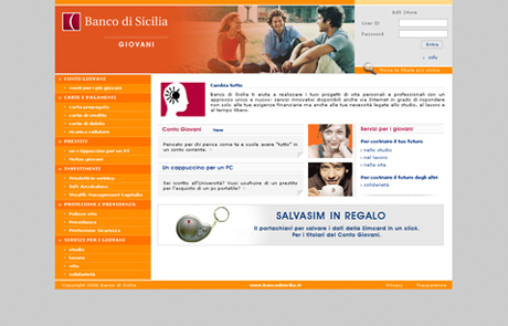 Sito Giovani del Banco di Sicilia